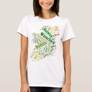 Camiseta Arte de Word de Ciudades de Irlanda