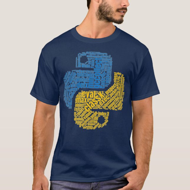 Camiseta Arte de Word de Python Coding (Anverso)