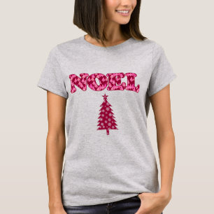 Camiseta Arte de Word - Noel Patterado con árboles de Borgo