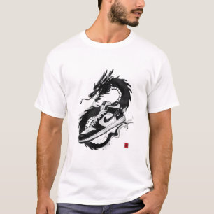 Camiseta Arte de zapatillas con tinta lavada Sumi-e