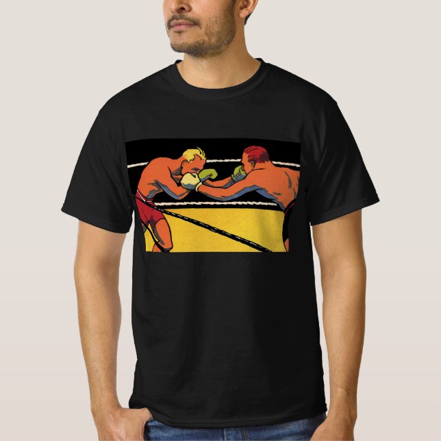 Camiseta Arte Deco Antiguo Deporte Boxeo, Boxeadores Golpea (Anverso)