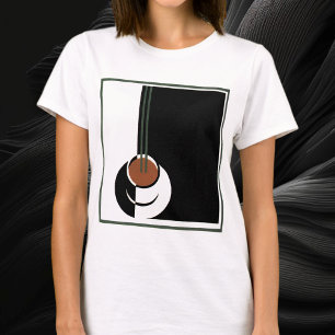 Camiseta Arte Deco Antiguo, Taza de Café con Vapor