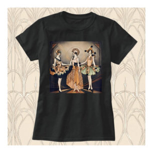 Camiseta Arte Deco Flapper Póster de Halloween Vintage 19