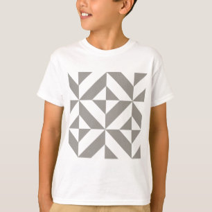 Camiseta Arte Deco Geométrico Gris Plateado