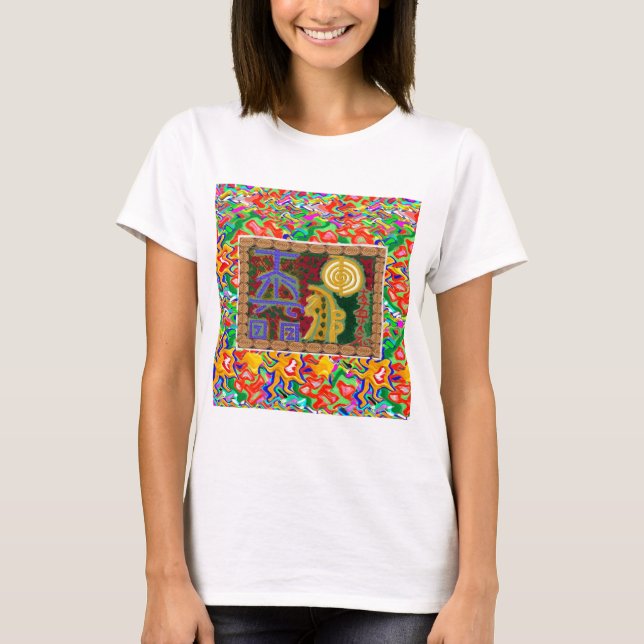 Camiseta Arte decorativo de los símbolos curativos de Reiki (Anverso)