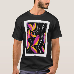 Camiseta Arte decorativo de peces Bartlet Athias Negro Rosa