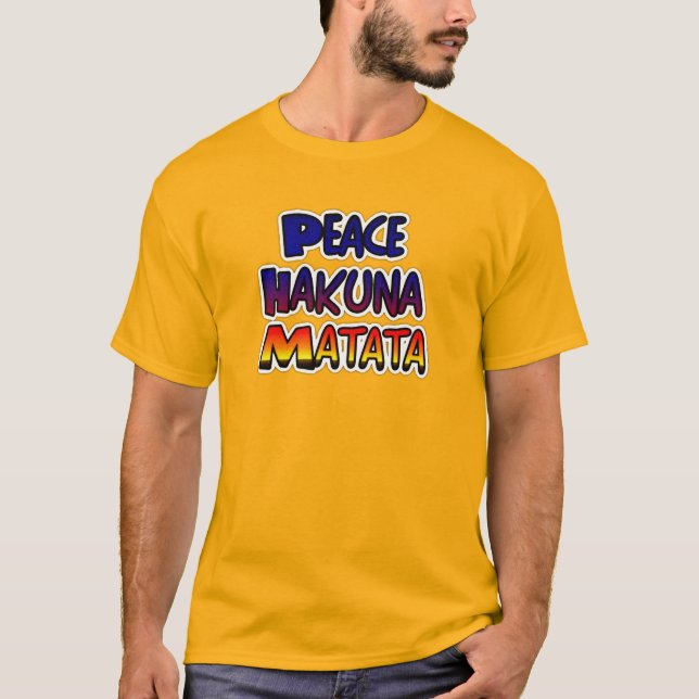 Camiseta Arte degradado de Peace Hakuna Matata (Anverso)