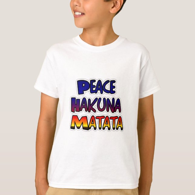 Camiseta Arte degradado de Peace Hakuna Matata (Anverso)