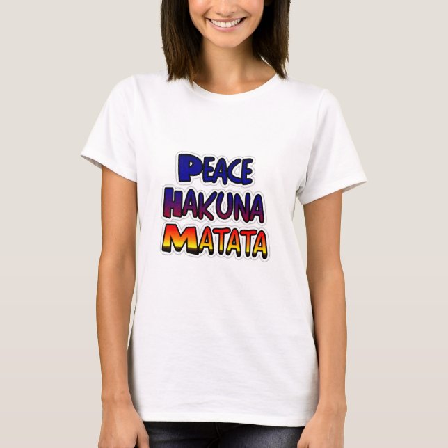 Camiseta Arte degradado de Peace Hakuna Matata (Anverso)