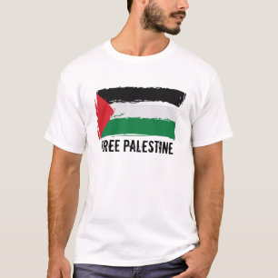 Camiseta Arte del cepillo de la bandera de Palestina -