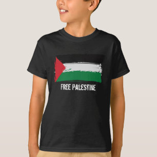 Camiseta Arte del cepillo de la bandera de Palestina -