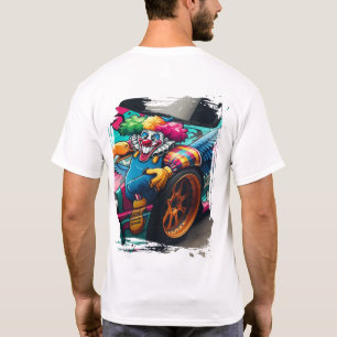 Camiseta Arte del coche del caos de la serie Clown Drift de