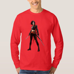 Camiseta Arte del cómic del pelotón el   Katana del