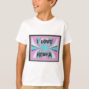 Camiseta Arte del Corazón Keniano: Me encanta el cian púrpu