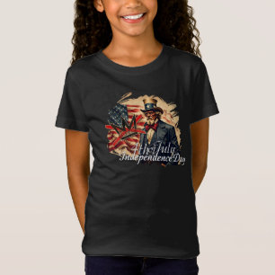 Camiseta Arte del Día de la Independencia de Tío Sam sin Re
