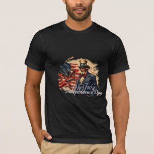 Camiseta Arte del Día de la Independencia del Tío Sam sin R