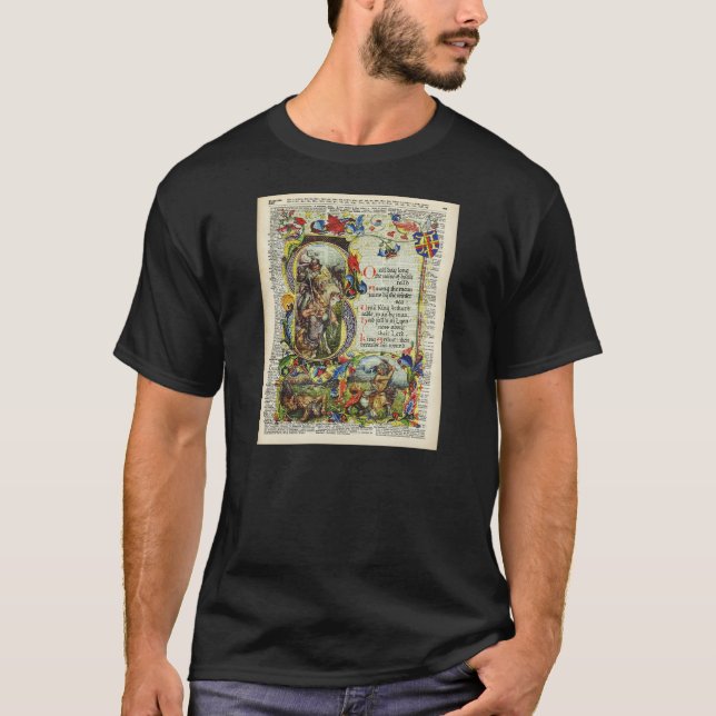 Camiseta Arte del diccionario - libro de rey Arturo Story (Anverso)