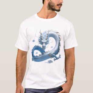 Camiseta Arte del Dragón Azul   Estética de Fantasía Mítica