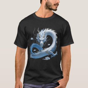 Camiseta Arte del Dragón Azul   Estética de Fantasía Mítica