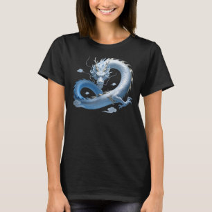 Camiseta Arte del Dragón Azul   Estética de Fantasía Mítica