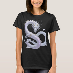 Camiseta Arte del Dragón Blanco   Estética de Fantasía Míti