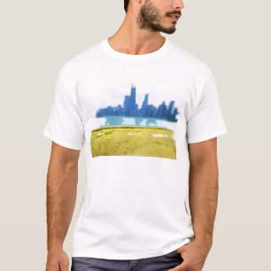 Camiseta Arte del horizonte de Chicago con aerógrafo