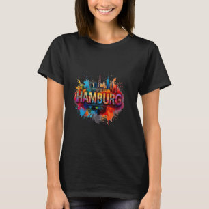 Camiseta Arte del horizonte de Hamburgo - Diseño vibrante d
