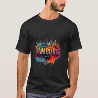 Camiseta Arte del horizonte de Hamburgo - Diseño vibrante d