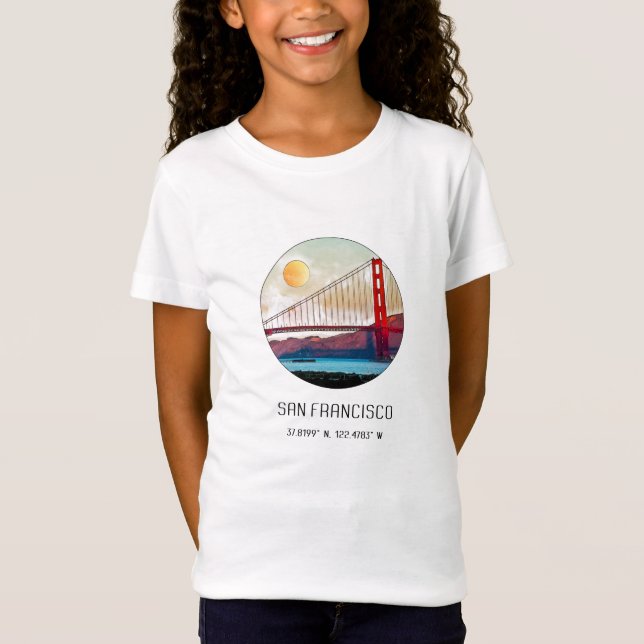 Camiseta Arte del ilustracion del Golden Gate de San (Anverso)