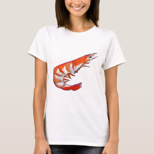 Camiseta Arte del kitsch de los mariscos del camarón de la