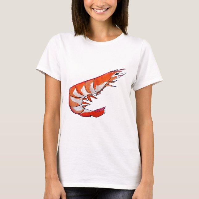 Camiseta Arte del kitsch de los mariscos del camarón de la (Anverso)