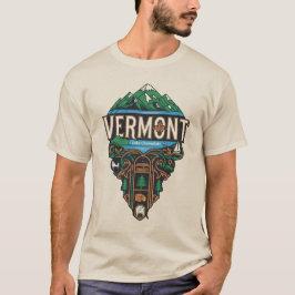 Camiseta Arte del lago Green Mountain del patrimonio del es