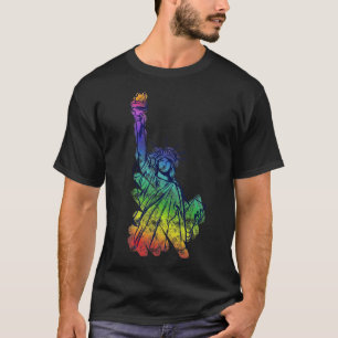 Camiseta Arte del Orgullo Iris Lady Liberty
