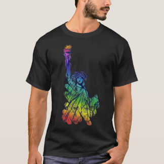Camiseta Arte del Orgullo Iris Lady Liberty