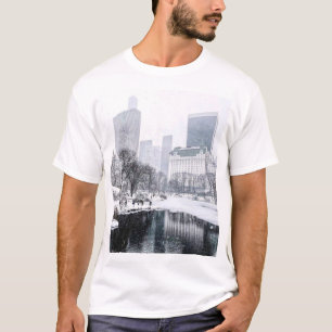 Camiseta Arte del paisaje urbano de invierno en Central Par