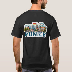 Camiseta Arte del paisaje urbano de Múnich Alemania