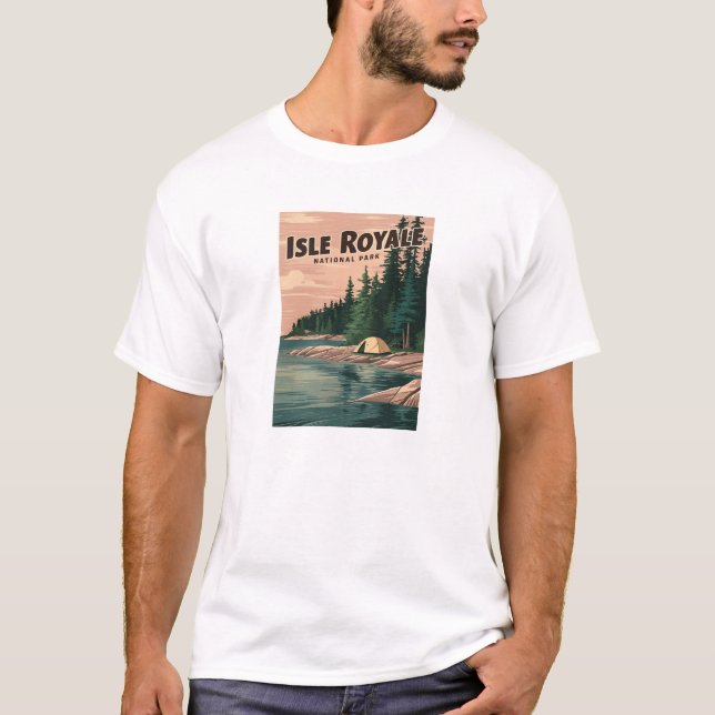 Camiseta Arte del Parque Nacional de la Isla de Royale (Anverso)