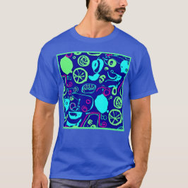 Camiseta Arte del patrón de frutas de neón