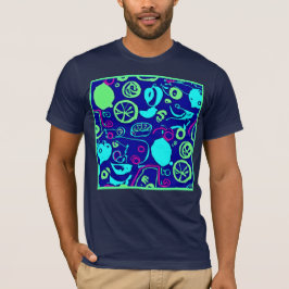 Camiseta Arte del patrón de frutas de neón
