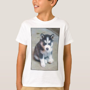 Camiseta Arte del perrito del husky siberiano