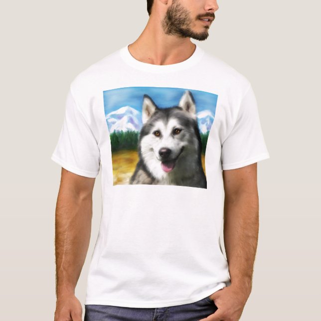 Camiseta Arte del perro del husky siberiano - solar (Anverso)