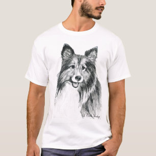 Camiseta Arte del perro pastor de Sheltie Shetland