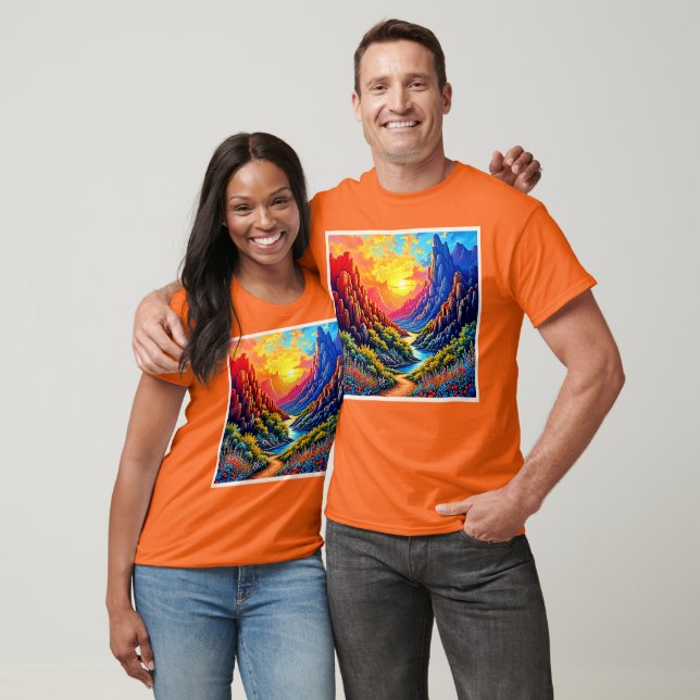 Camiseta Arte del río del cañón al atardecer (Unisexo)