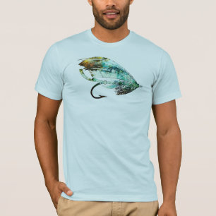 Camiseta Arte del señuelo de la pesca con mosca de la