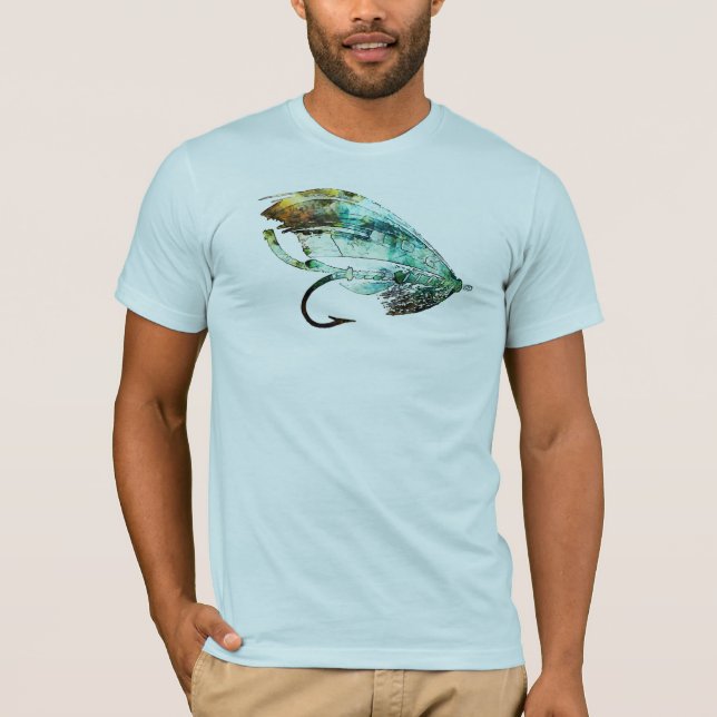 Camiseta Arte del señuelo de la pesca con mosca de la (Anverso)