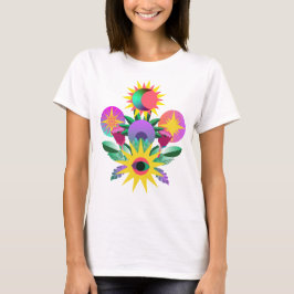 Camiseta Arte del Símbolo Floral del Ojo Celeste