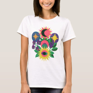 Camiseta Arte del Símbolo Floral del Ojo Celestial
