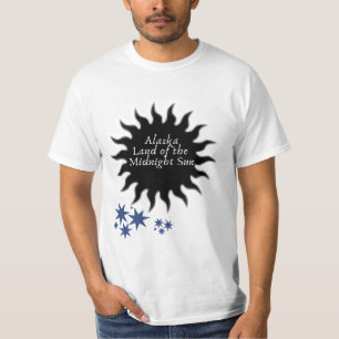 Camiseta Arte del sol de medianoche negro de Alaska