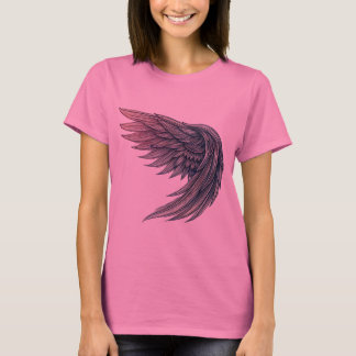 Camiseta Arte del tatuaje del ala del ángel futurista - Cam