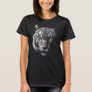 Camiseta Arte del Tigre Blanco Mandala Animal Tigre